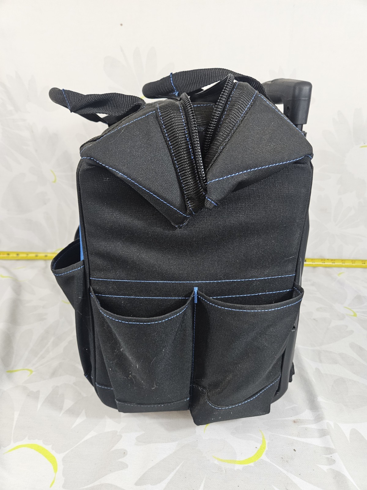 Kobalt Blue black Polyester 14-in W x 9.5-in D x 17.5-in L Rolling Tool bag