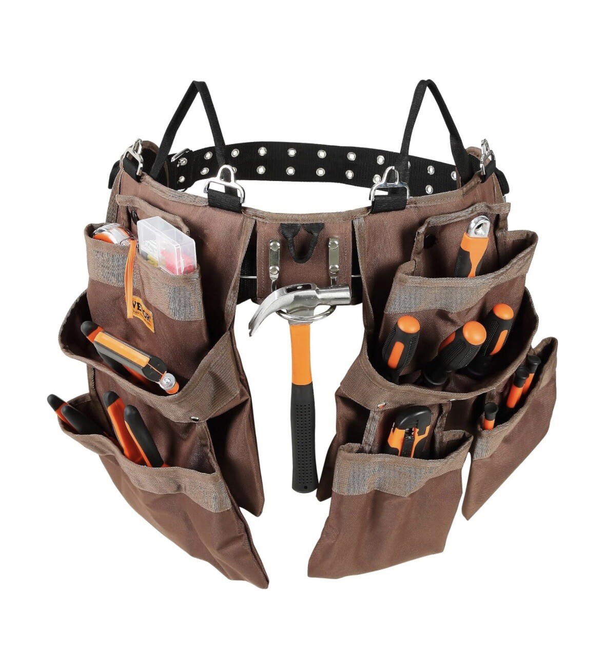 VEVOR 19 Pockets Tool Belt Pouch Bag Adjusts 32” to 54”Polyester Heavy Duty