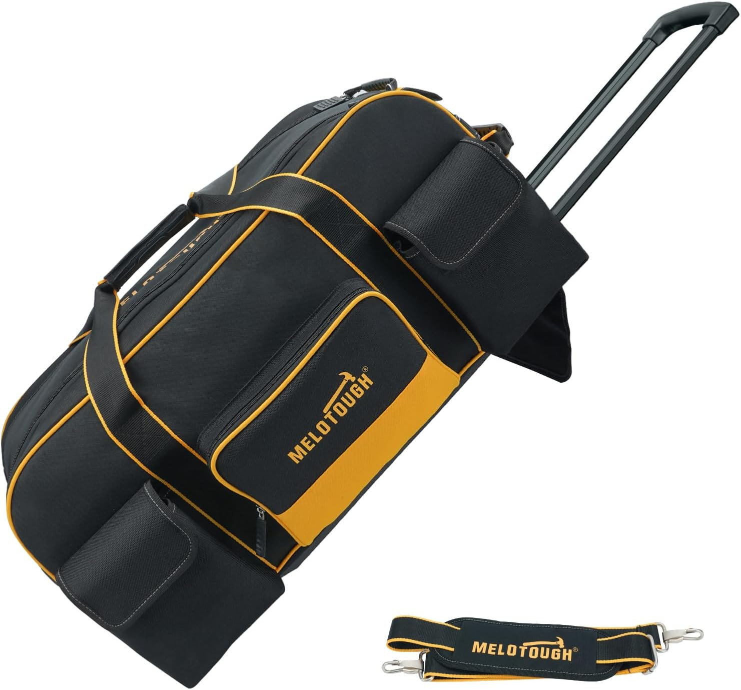 Rolling Tool Bag with Wheels,Large Capacity Tool Bag Organizer with Concealed Te