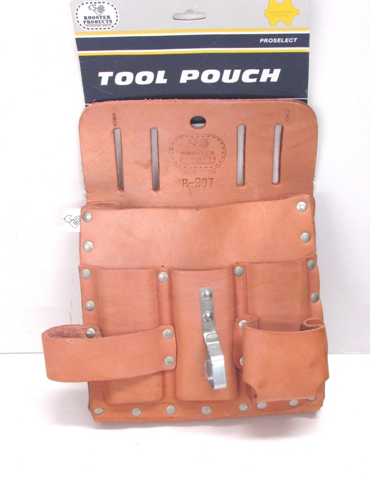 NEW! ROOSTER LEATHER TOOL POUCH, 4-POCKET, #R-907