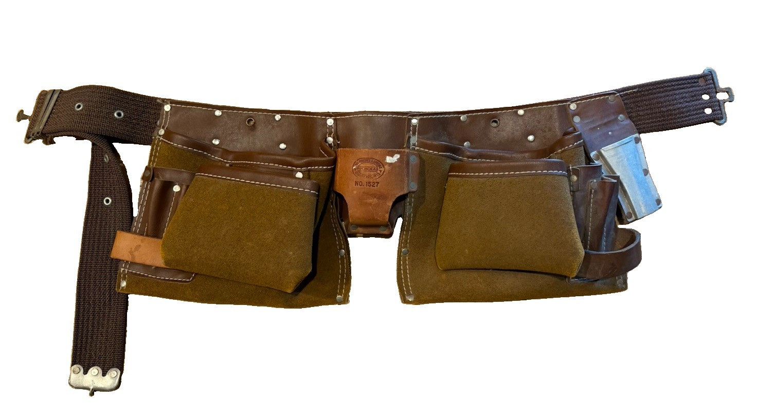 Nicholas Leather Carpenter Framing Tool Belt Apron Vintage No. 1527 USA