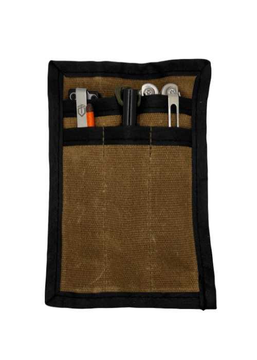 Waxed Canvas Mini EDC Pocket Organizer – 16oz Waxed Canvas Lay Flat Design