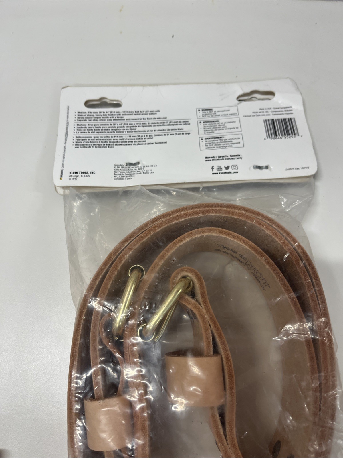 Klein Tools 5420 Ironworker’s Heavy-Duty Leather Tie-Wire Belt, Medium