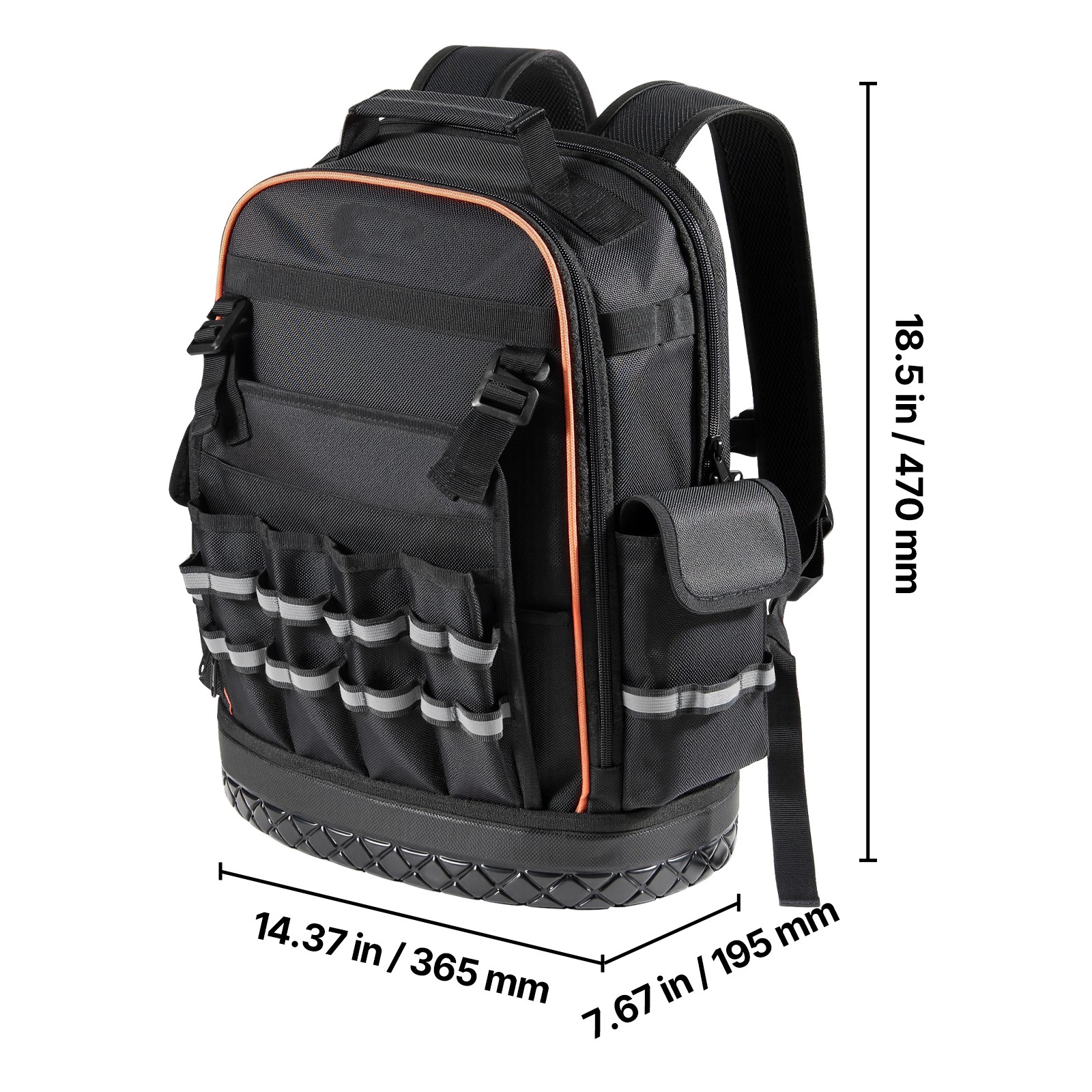 Tool Backpack 64 Pockets Tear-resistant Jobsite Backpack for Electrician