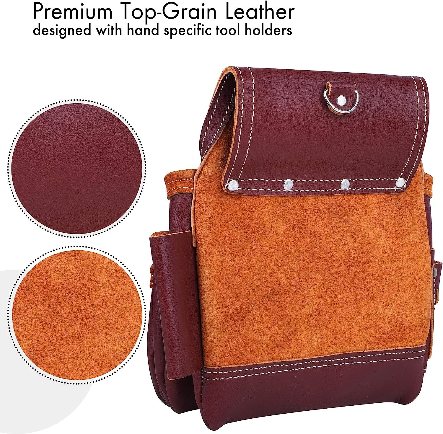 Electrician Tool Pouch Framers Leather Tool belt for Carpenter 17 pockets bag