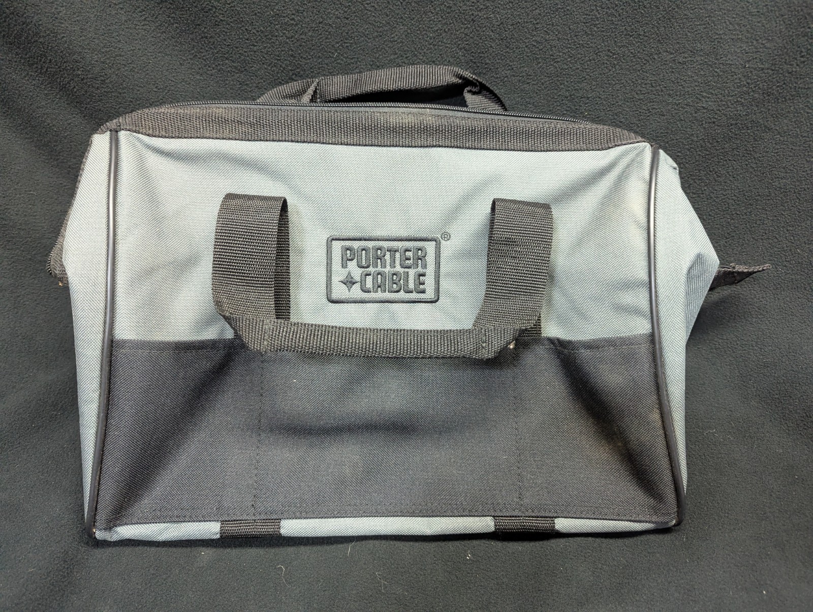 Porter-Cable Tool Bag 15″ Zippered Soft Carry Case Gray Black Heavy Duty