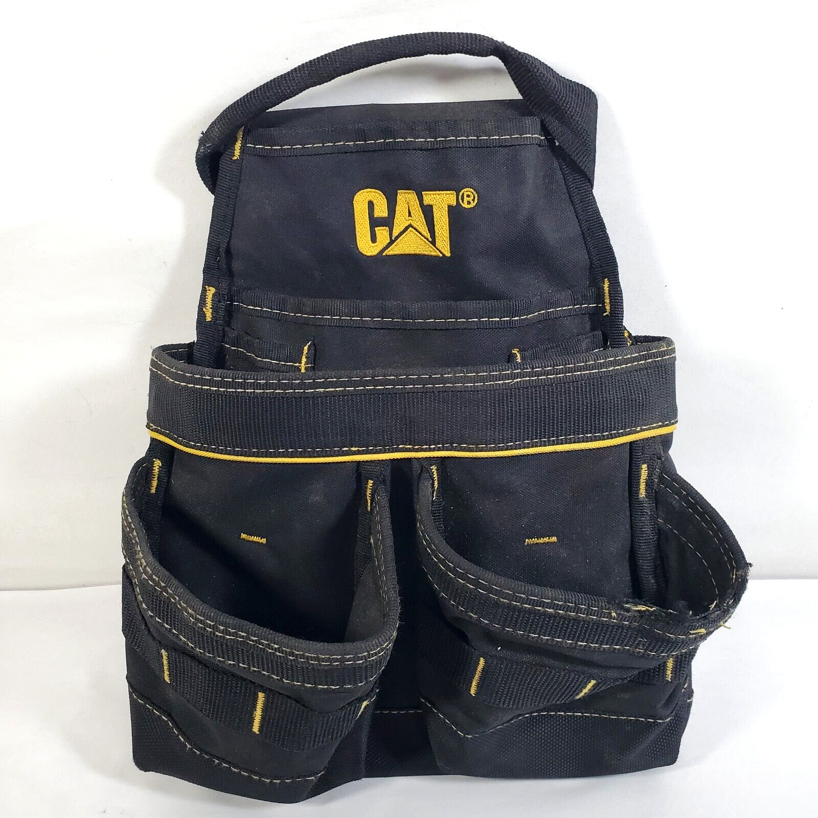 CAT Caterpillar Tool Pouch Muti-Purpose Black Yellow 13 Inches Tall No Belt