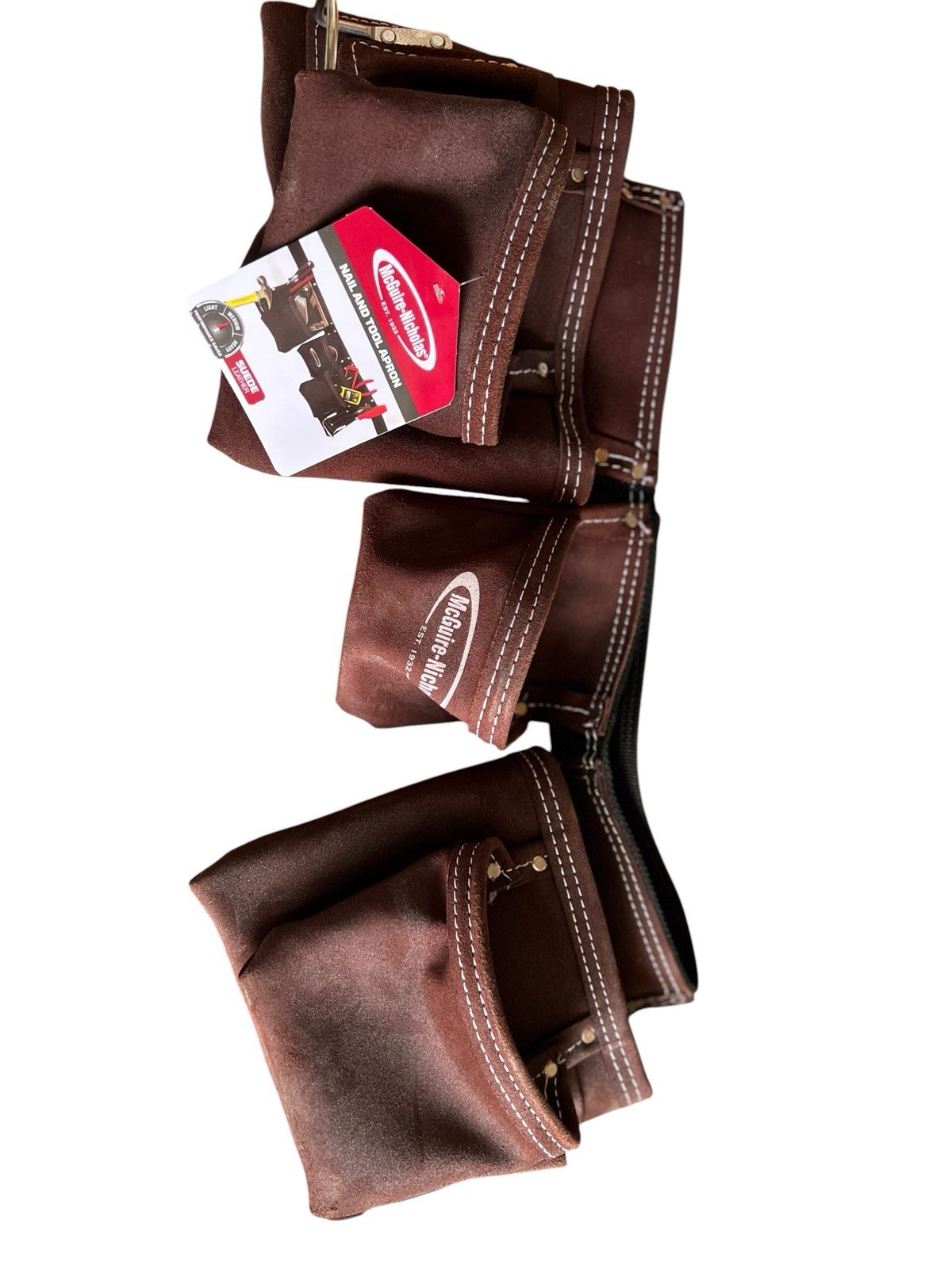 McGuire-Nicholas Carpenter Apron Suede Leather Brown 1DM-495-2