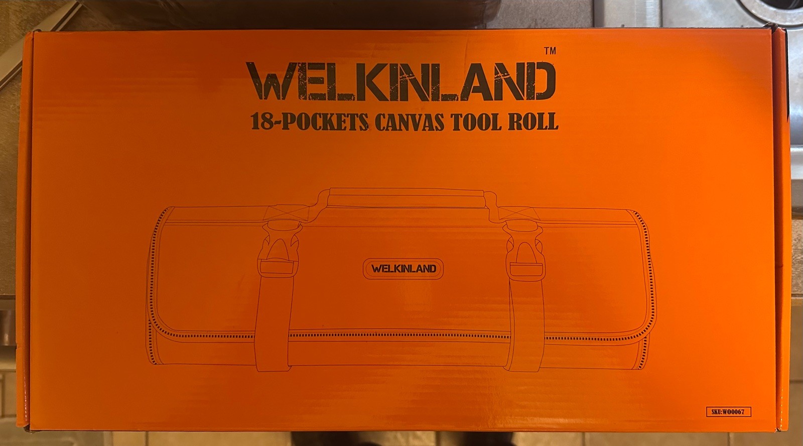 WELKINLAND 18-Pockets Waxed Canvas Tool Roll, tool bag Heavy-Duty