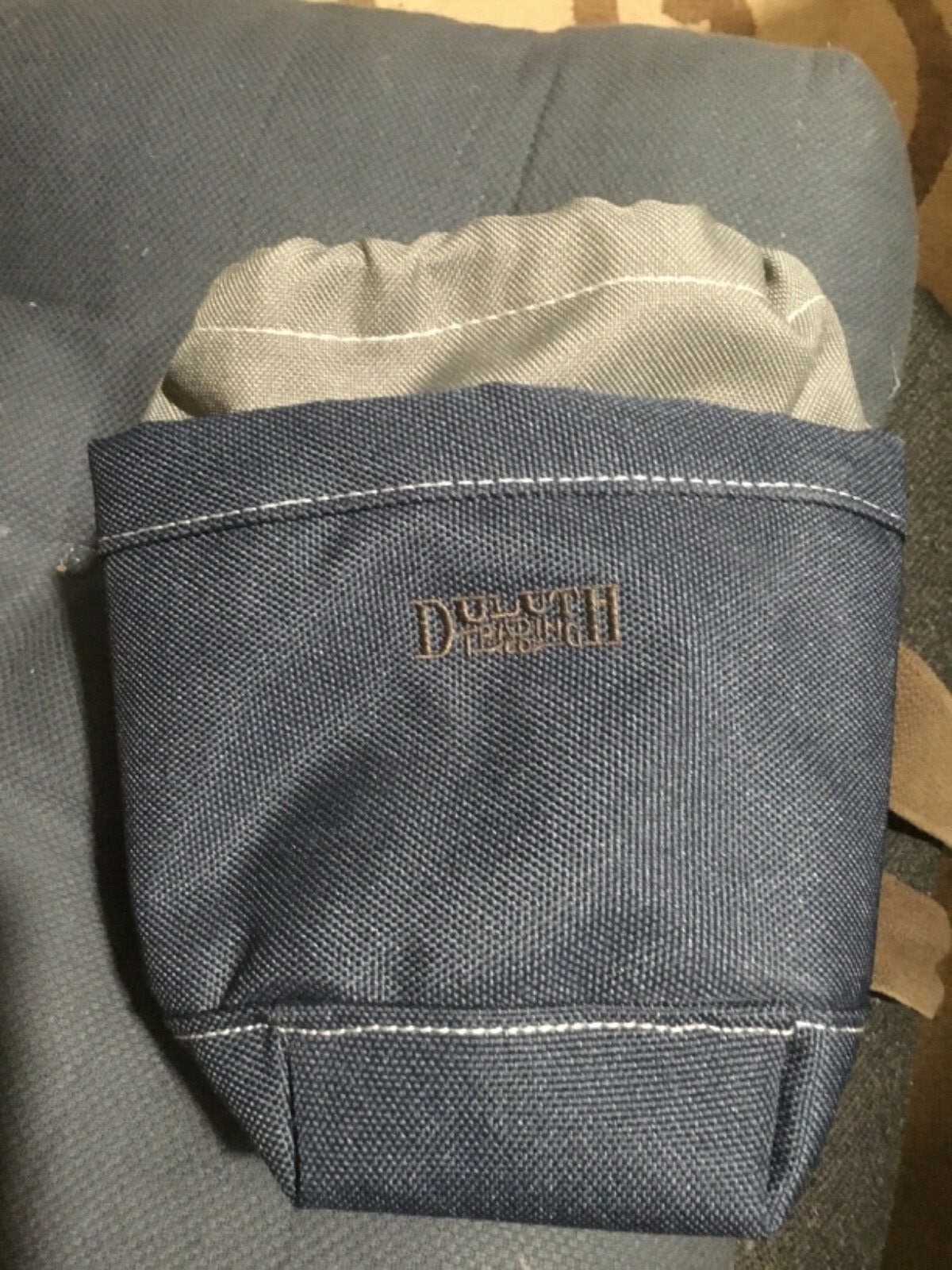 DULUTH NAIL/ UTILITY POUCH, W/ BELT – NEW, NEVER USED – NAVY & GRAY