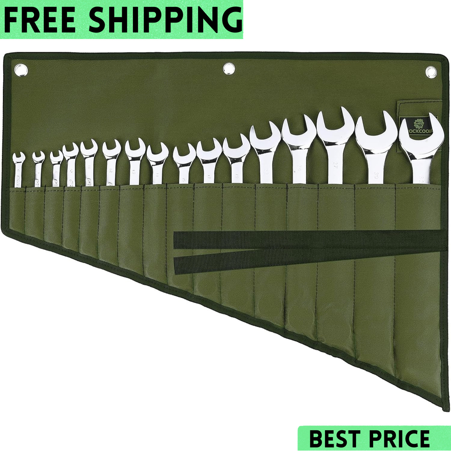 16 Pockets Wrench Roll Organizer Wrench Pouch Roll up with Water Proof Oxford Cl