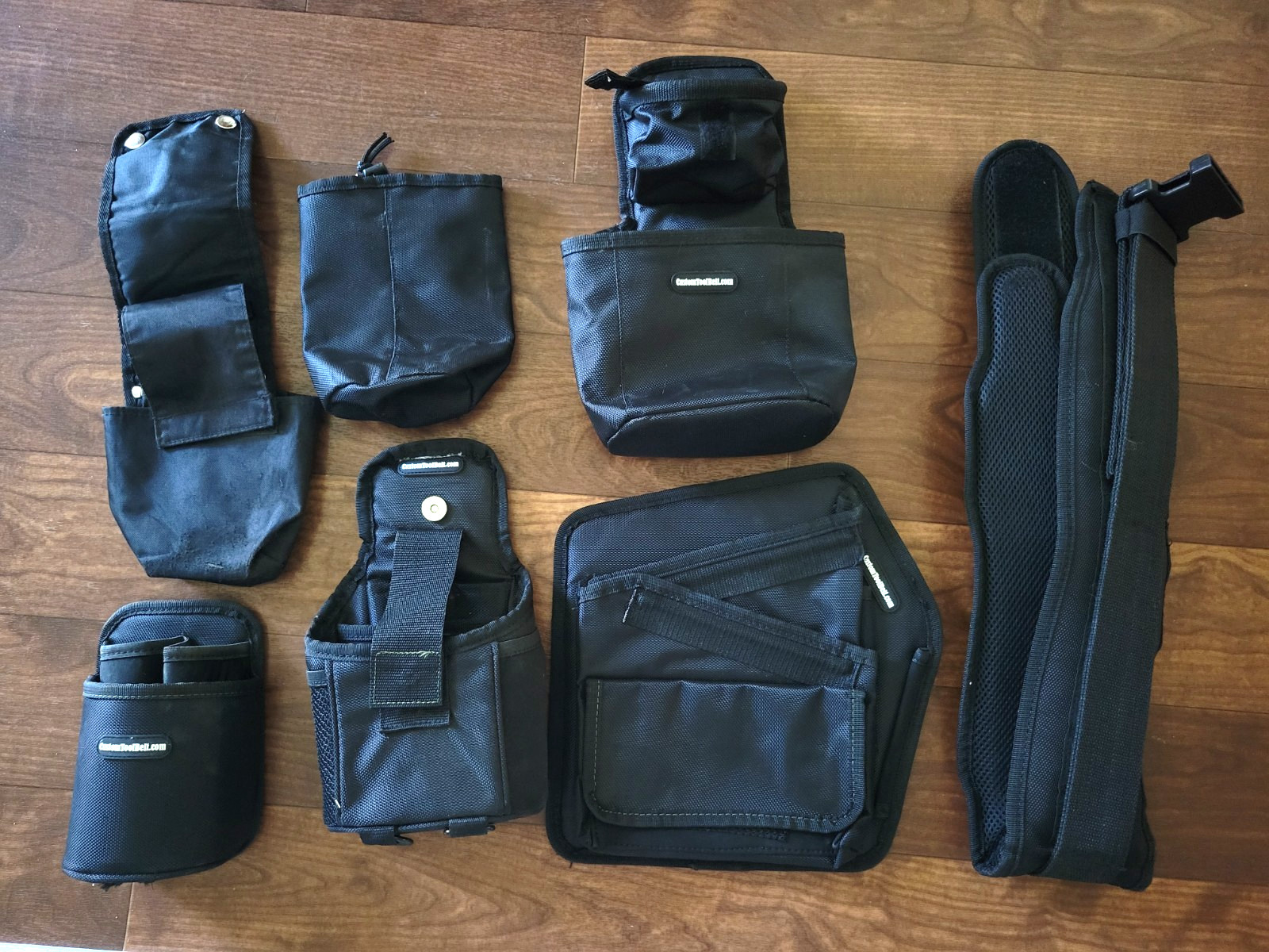 Heavy Duty Tool Belt Rig Set 6 Pouch Contractor Carpenter Electrician Adjustable