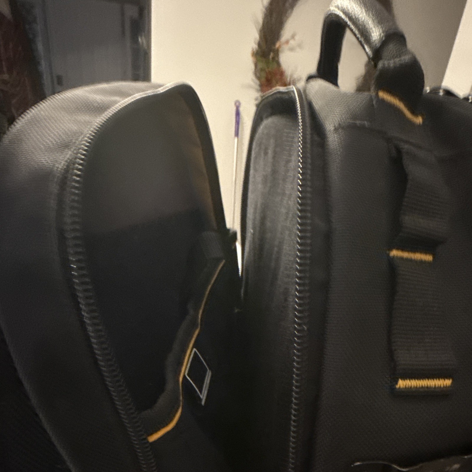 DEWALT Tool Backpack Black/Yellow Fabric Water Resistant Padded Straps