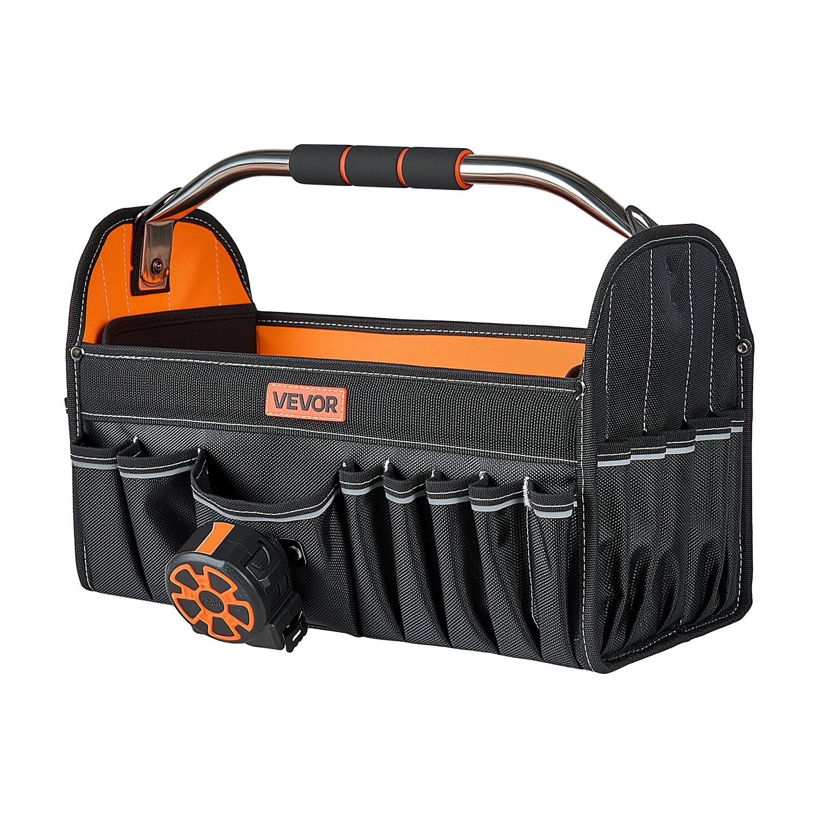 16″ Tool Bag 33 Pocket Open Top Tool Tote Organizer w/ Shoulder Strap