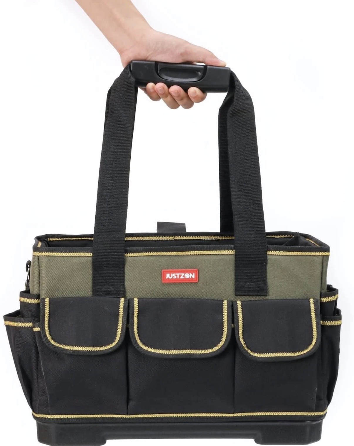 15″L 33-Pocket Tool Tote Bag w/ Handle – Electrical HVAC Handyman Tool Organizer
