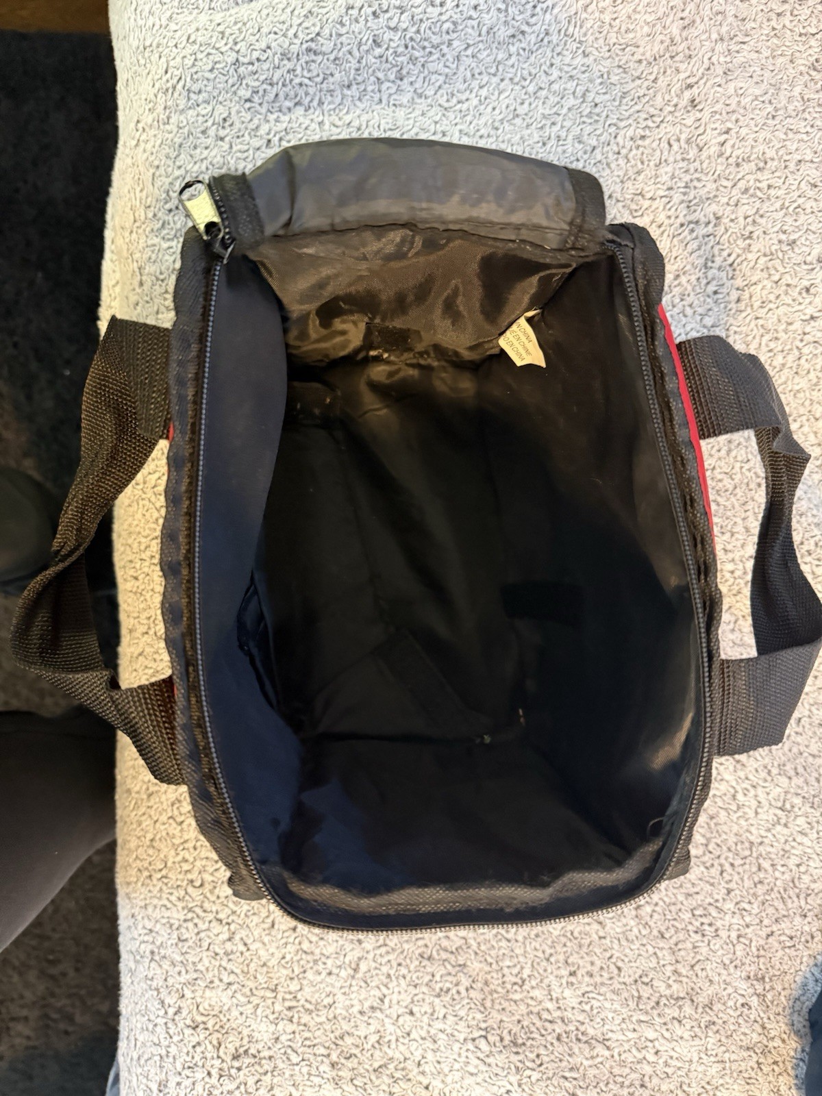 Bauer Tool Bag Zipper top w/ 2 Handles. Black and Red