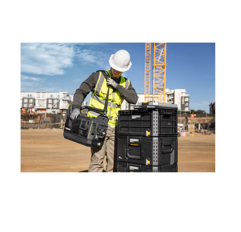 TOUGHBUILT STACKTECH Black Polyester 18-in W x 12-in D x 14.8-in L Tool tote