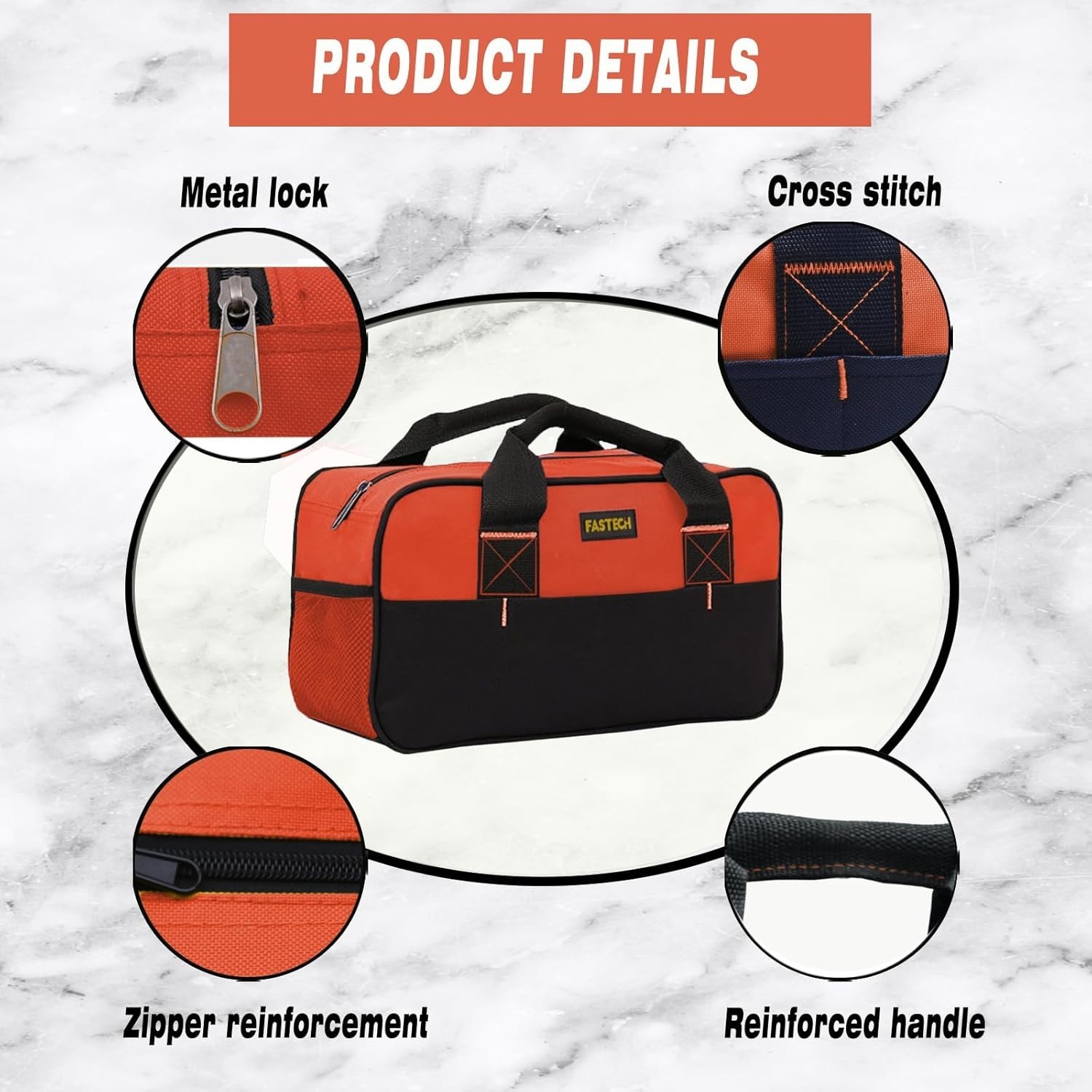 Multifunctional 14” Tool Organizer Bag – Waterproof, Compact & Stylish Orange