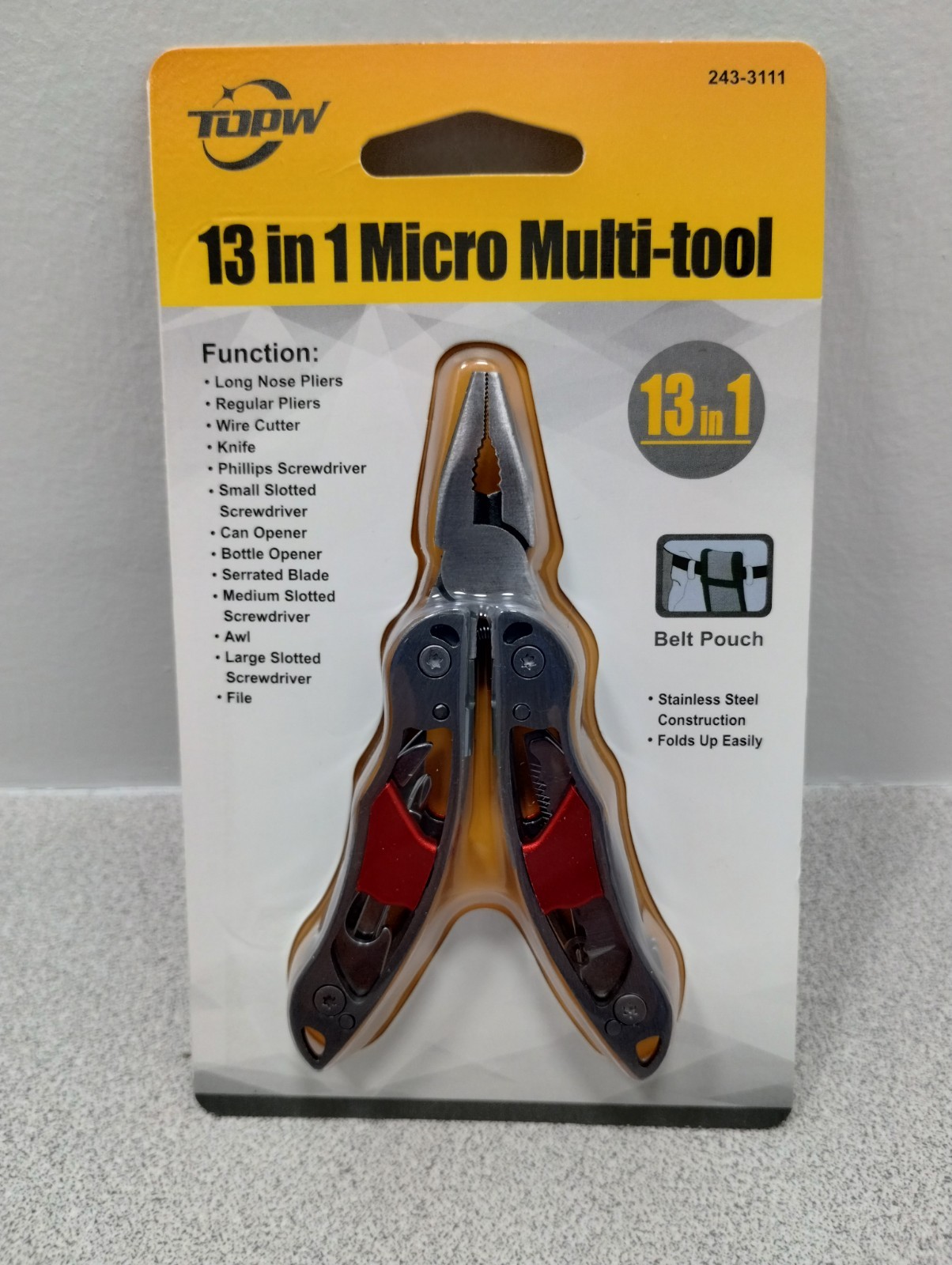 Multi Micro Tool 13 In 1 With Belt Pouch Red Handles New In Pack.