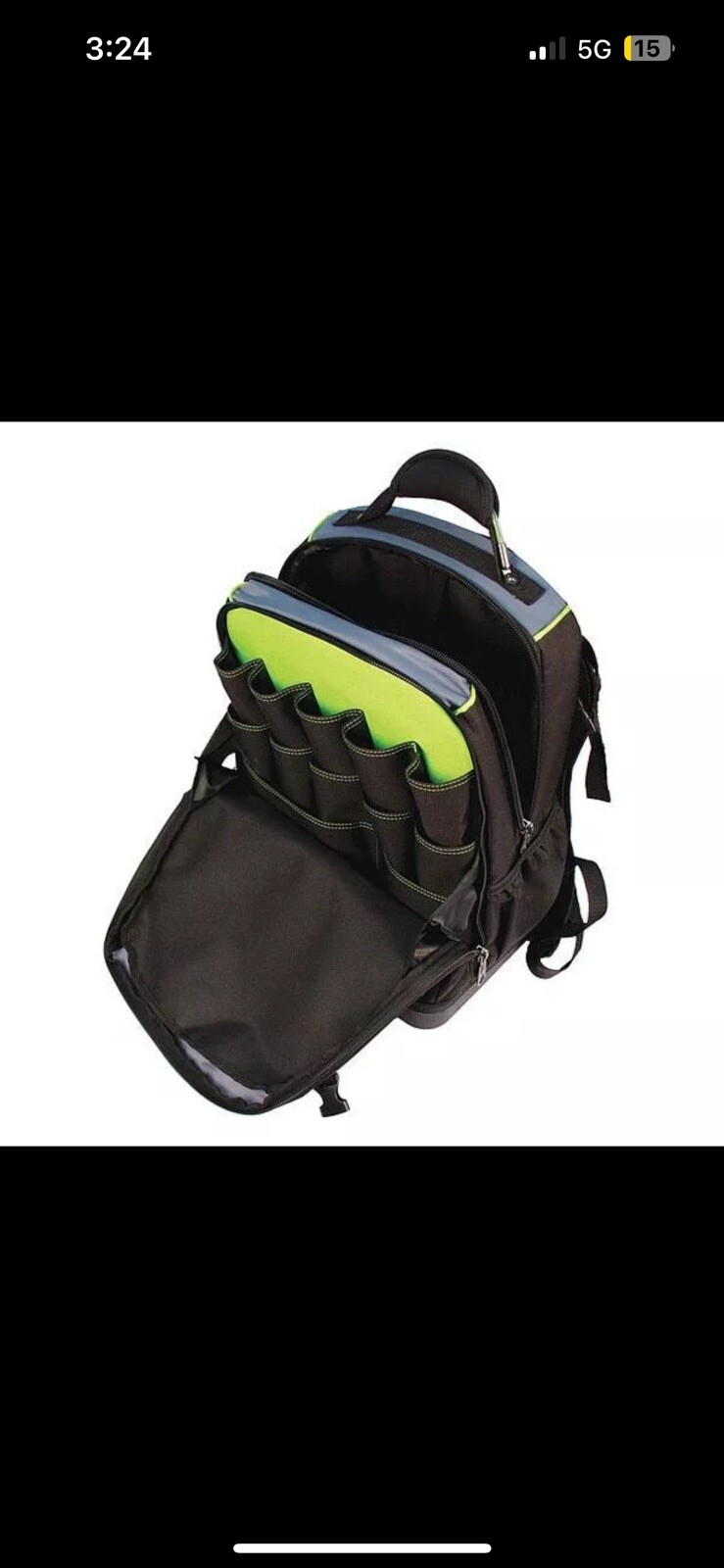 Greenlee 0158-27 Tool Bag, Black, Polyester, 27 Pockets