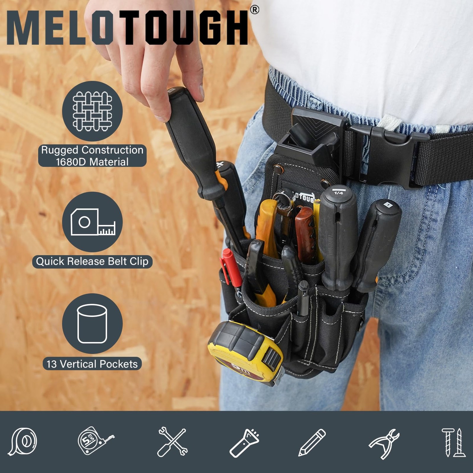 Pocket Tool Belt Pouch Clip On Quick Release Small Utility Organizer Accessory