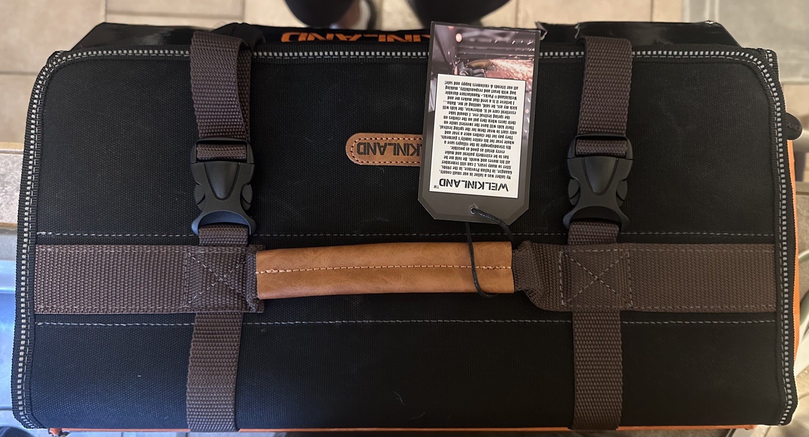 WELKINLAND 18-Pockets Waxed Canvas Tool Roll, tool bag Heavy-Duty