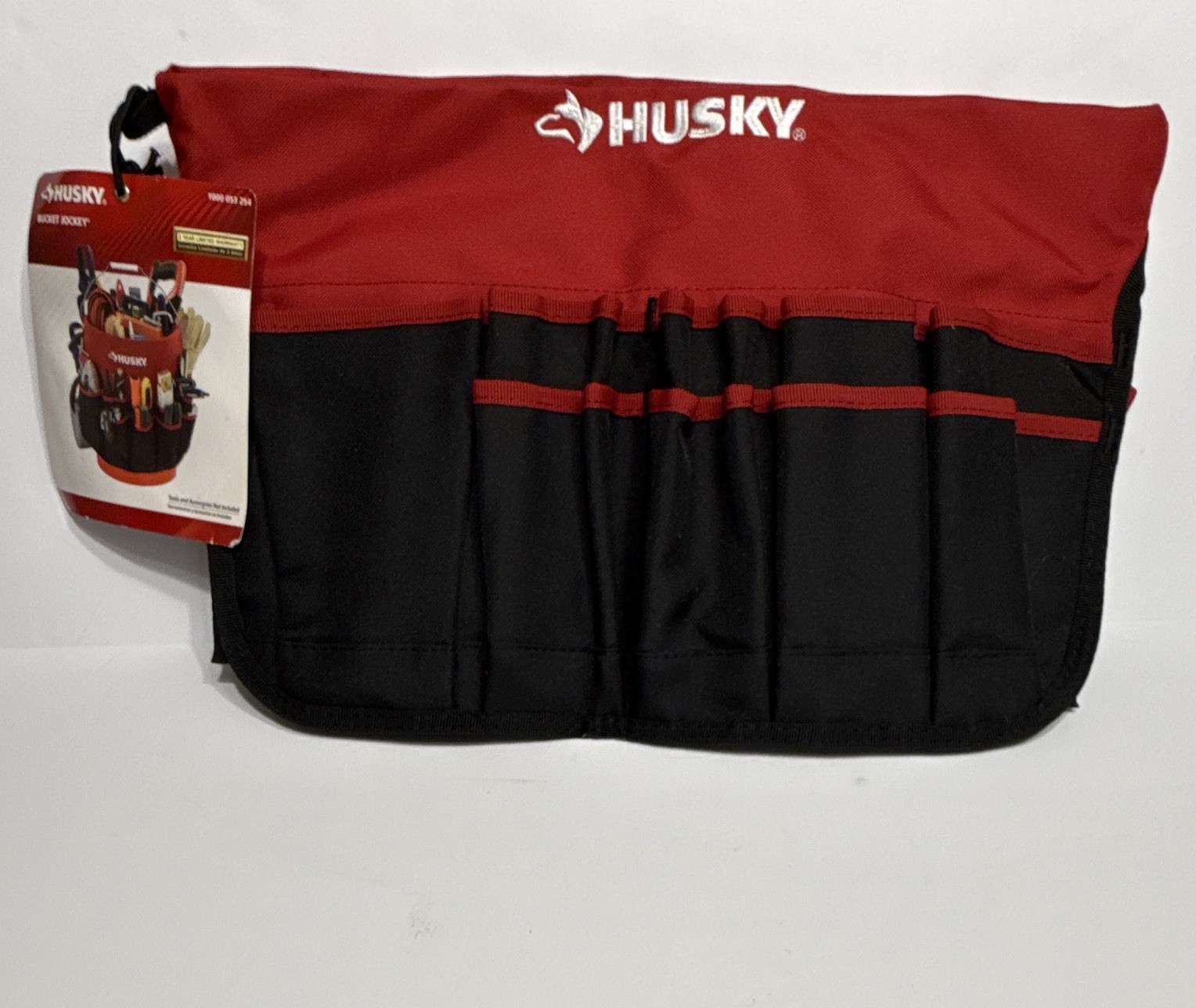 Husky Bucket Jockey Tool Bucket Organizer Red/Black 600 Denier Fits 5 Gal