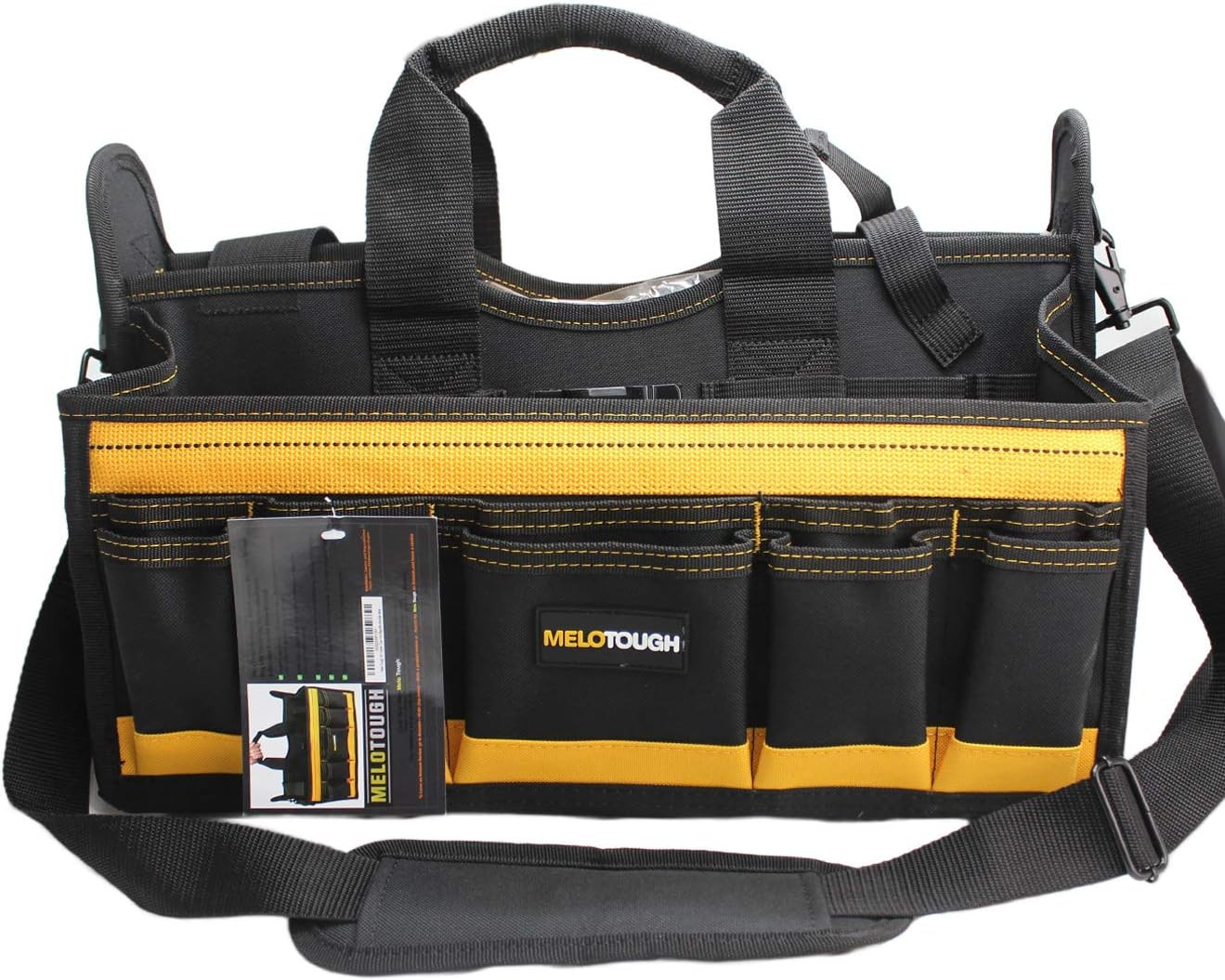 Electrician Tool Bag with Shoulder Strap 17 Inch, HAVC Tool Bag, Open Top Tool C