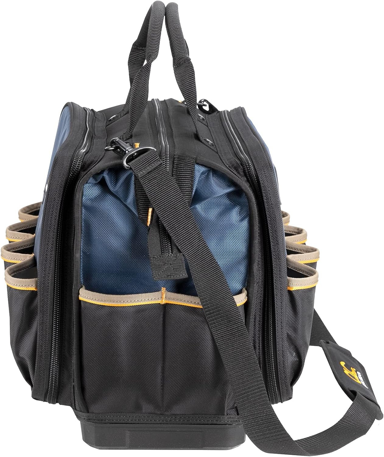CLC 17″ Multi-Compartment Tool Bag with Molded Base – Black/Blue