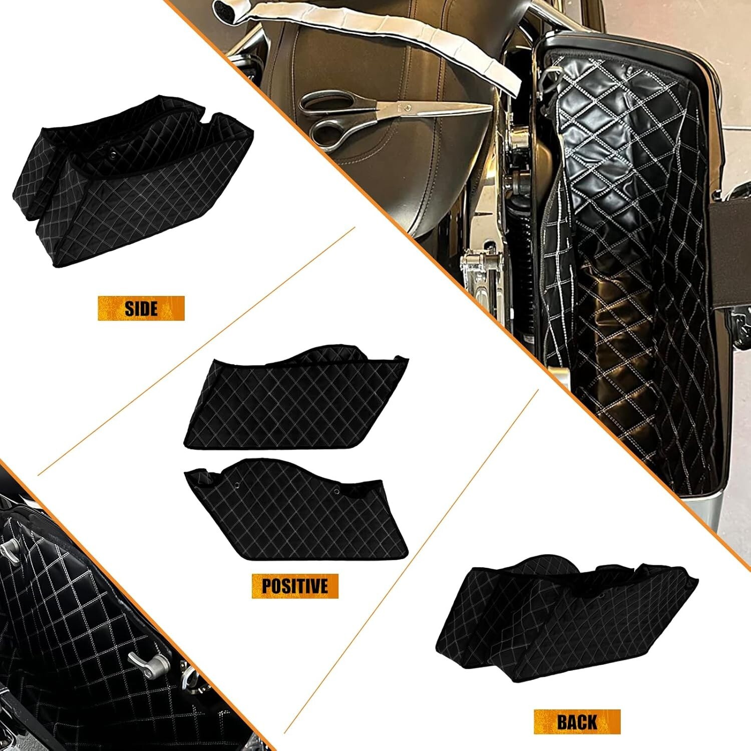 Motorcycle Drop-In Saddlebag Liners Non-Stretched Non-Tapered Fits for Harley Fa