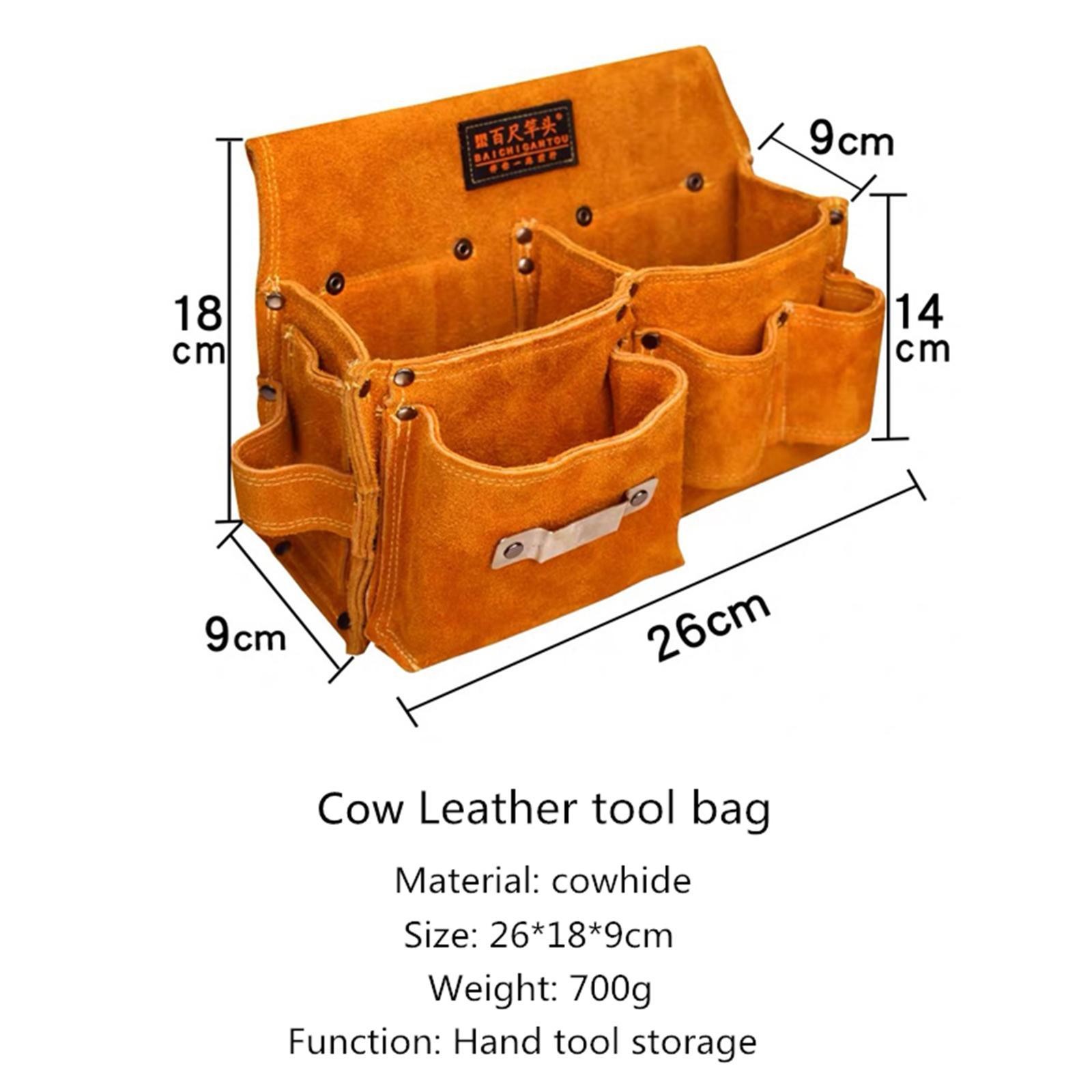 Artificial Leather Pouch Multipurpose Portable Tool Roll Case for Carpenter
