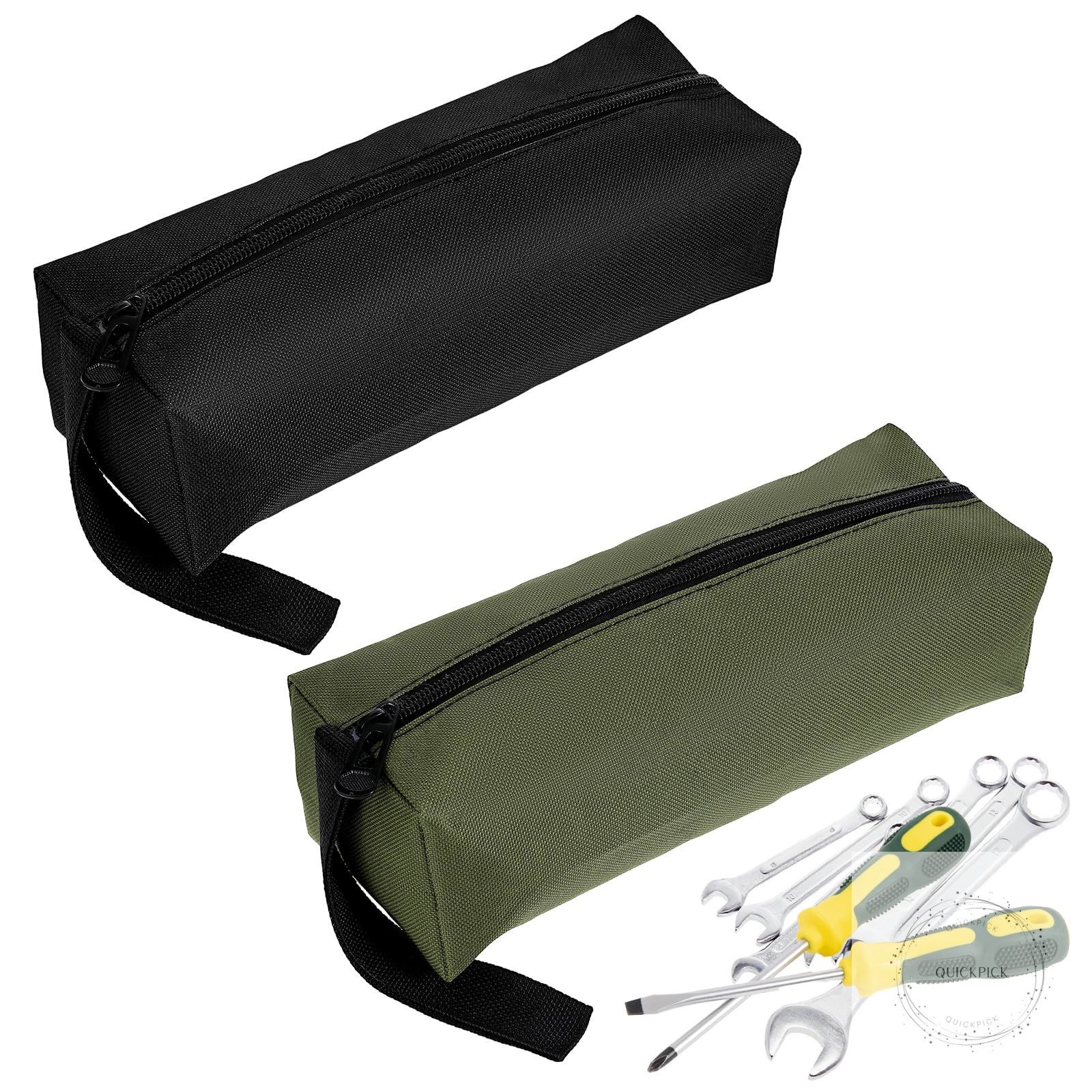 2 Pack Canvas Tool Pouch with Zipper, Tool Pouch Bag, Multi-Purpose Small Zipper