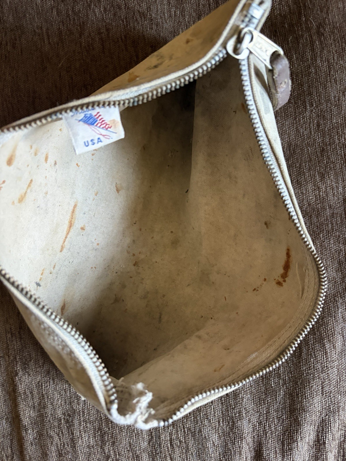 Vintage Klein Tools 5139 Zipper Canvas Bag Pouch Distressed Workwear Canvas