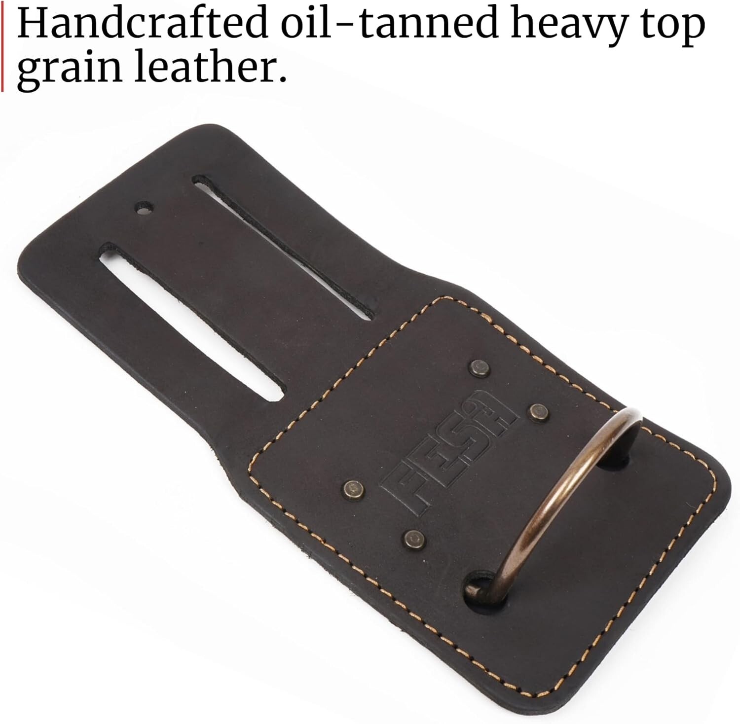 Leather Hammer Holder, Top Grain Leather, Steel Hammer Loop, Handcrafted