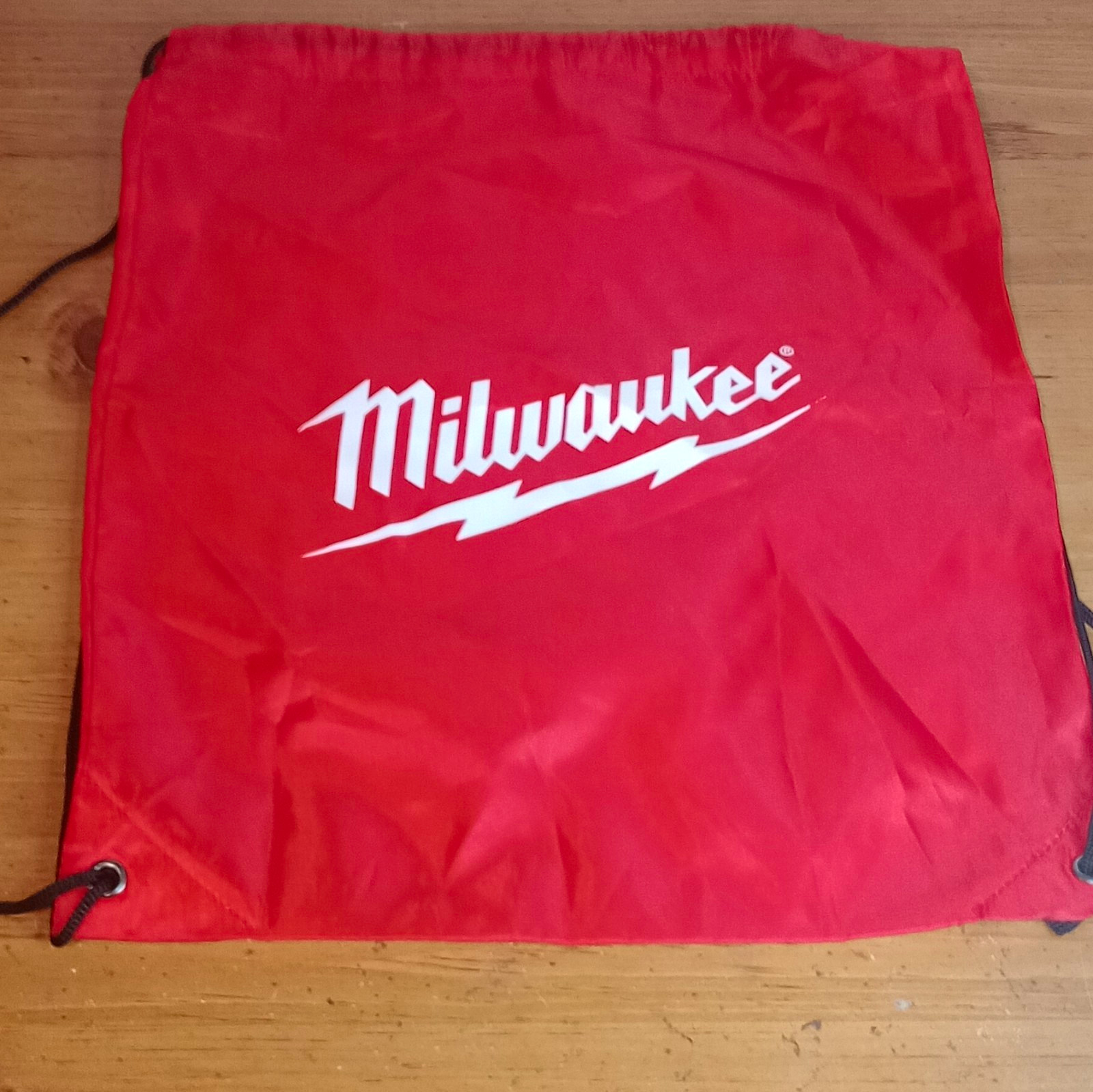 Milwaukee Red/Black Drawstring Tool Bag Sack Backpack w/ Cord Straps
