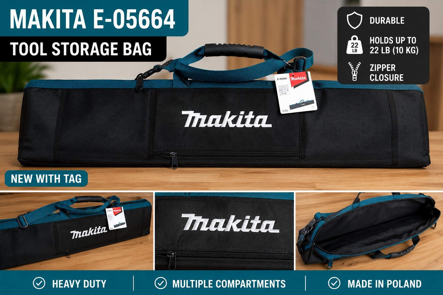 New Makita E-05664 Tool Storage Bag – Heavy Duty – 22 lb Capacity