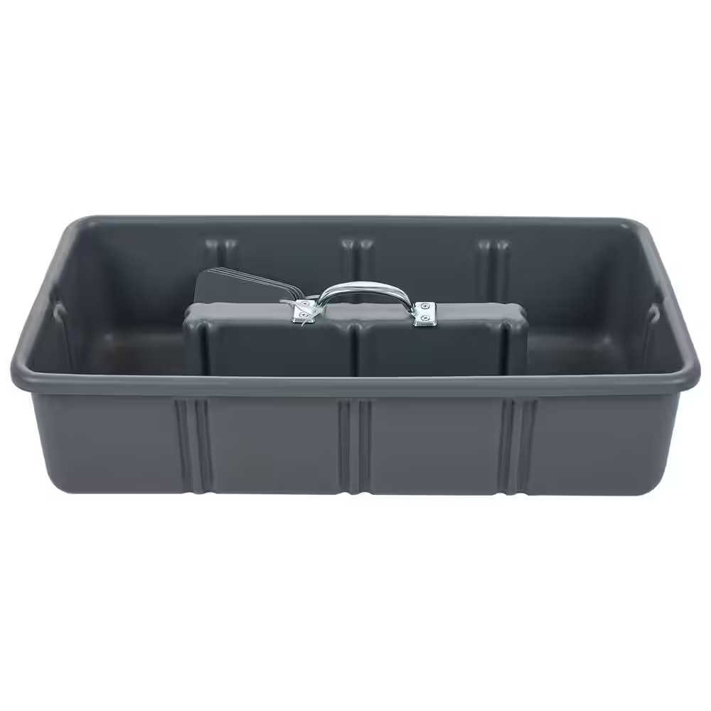 Professional Grade 25 In. Gray Polyethylene Tote Tray with 6-Dividers Free Shipp