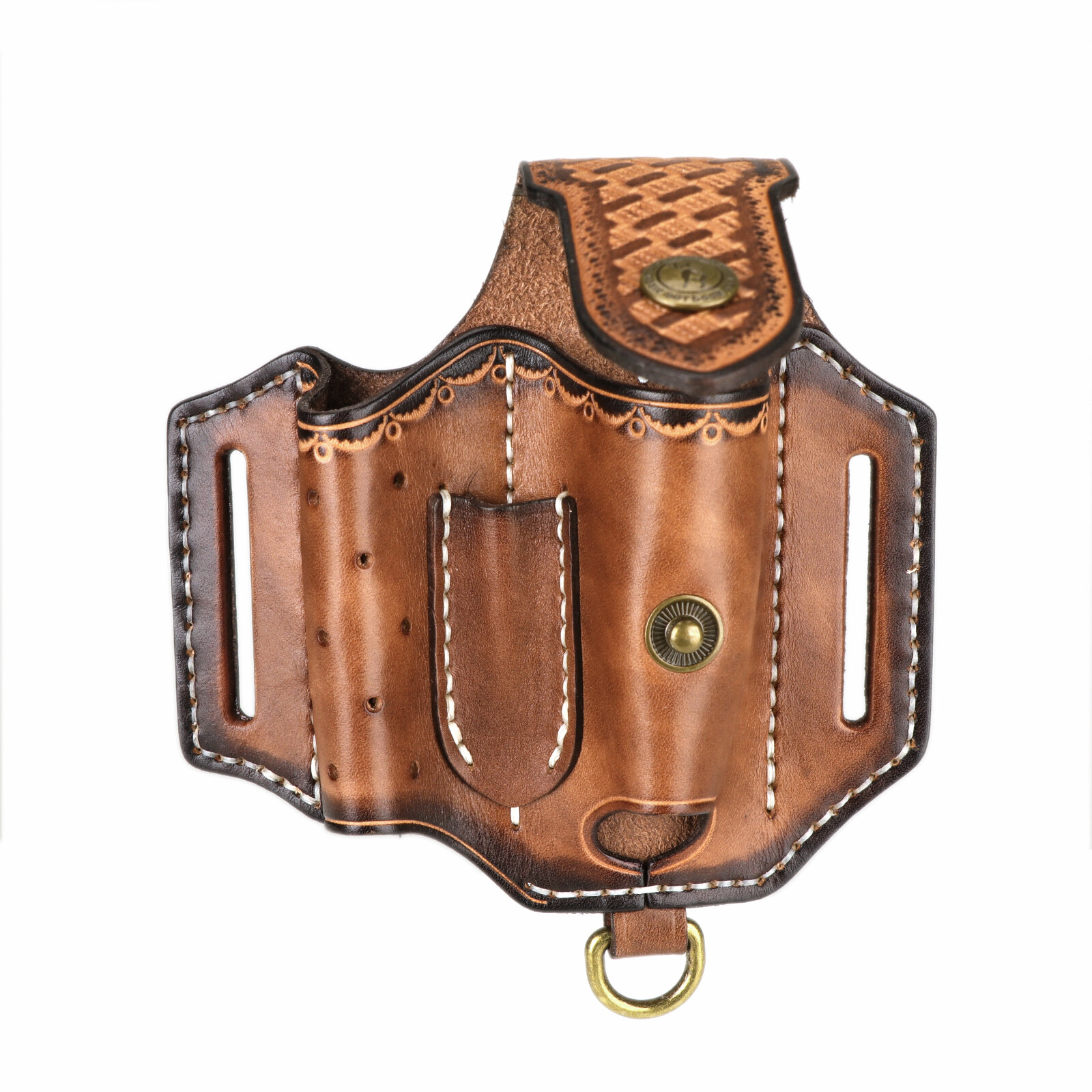 TOURBON Leather 4 in 1 Knife Sheath EDC Pliers Belt Holder Pouch Tool Carry Case