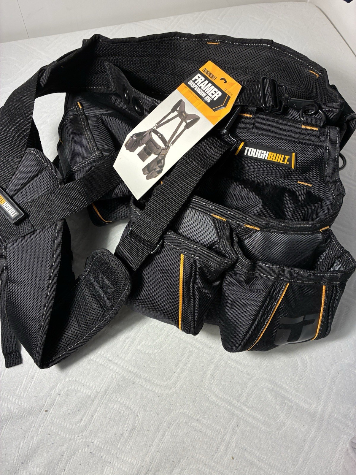 TOUGHBUILT TB-303-6 Framer Tool Belt w/ Suspenders, Black Adjustable