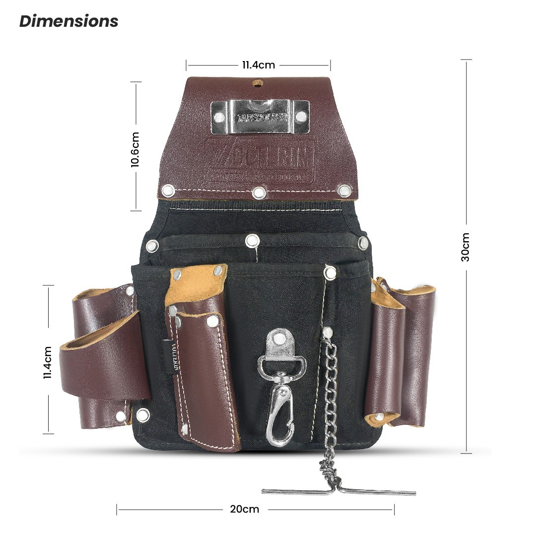 Nylon And Leather Electrician Tool Pouch – Essential Work Apron Tool Bag