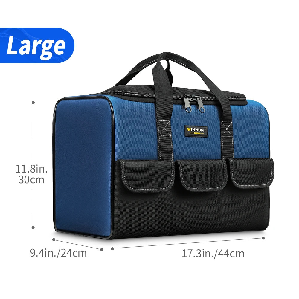 17 Inch Tool Bag, Large Tool Bag with 6 Exterior Pockets Electrician Tool Bag, f