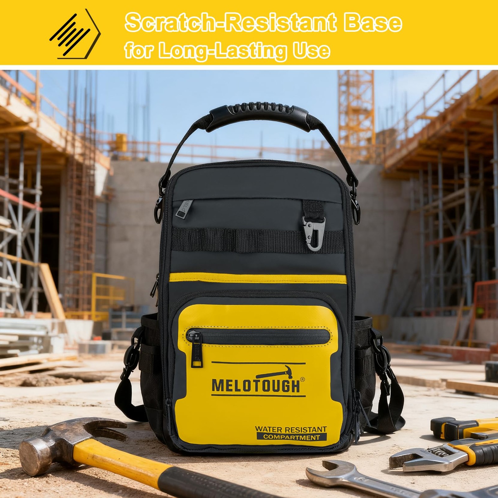 MELOTOUGH Small Tool Backpack for Men 30 11 x 5.5 x 13.6 inches, Yellow