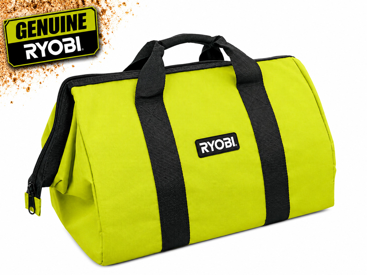 RYOBI Contractor Canvas Tool Bag Large Green Black Soft Side 903209044 NEW