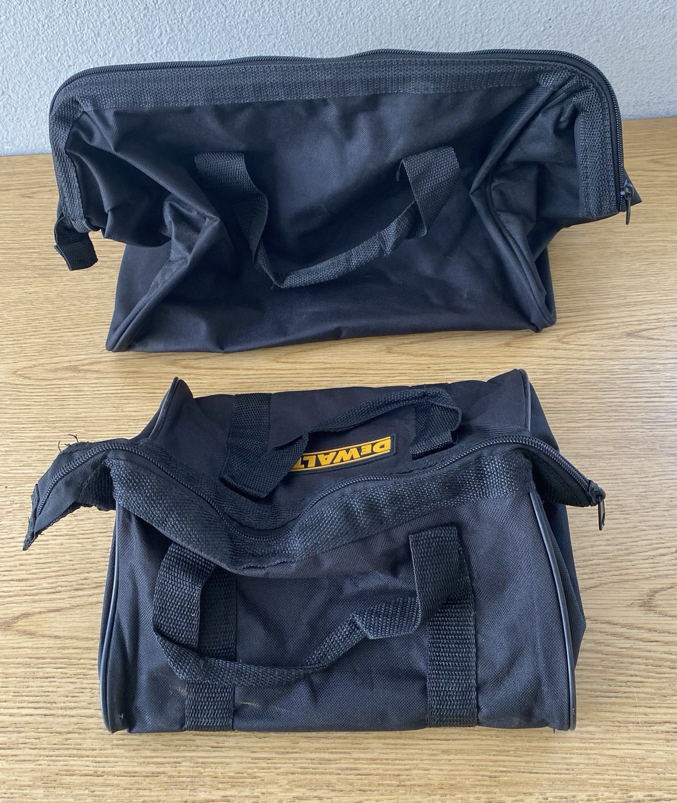 DEWALT Heavy-Duty Tool Bags-Black/Yellow-Large~15” and Small~11”-Lot of 2