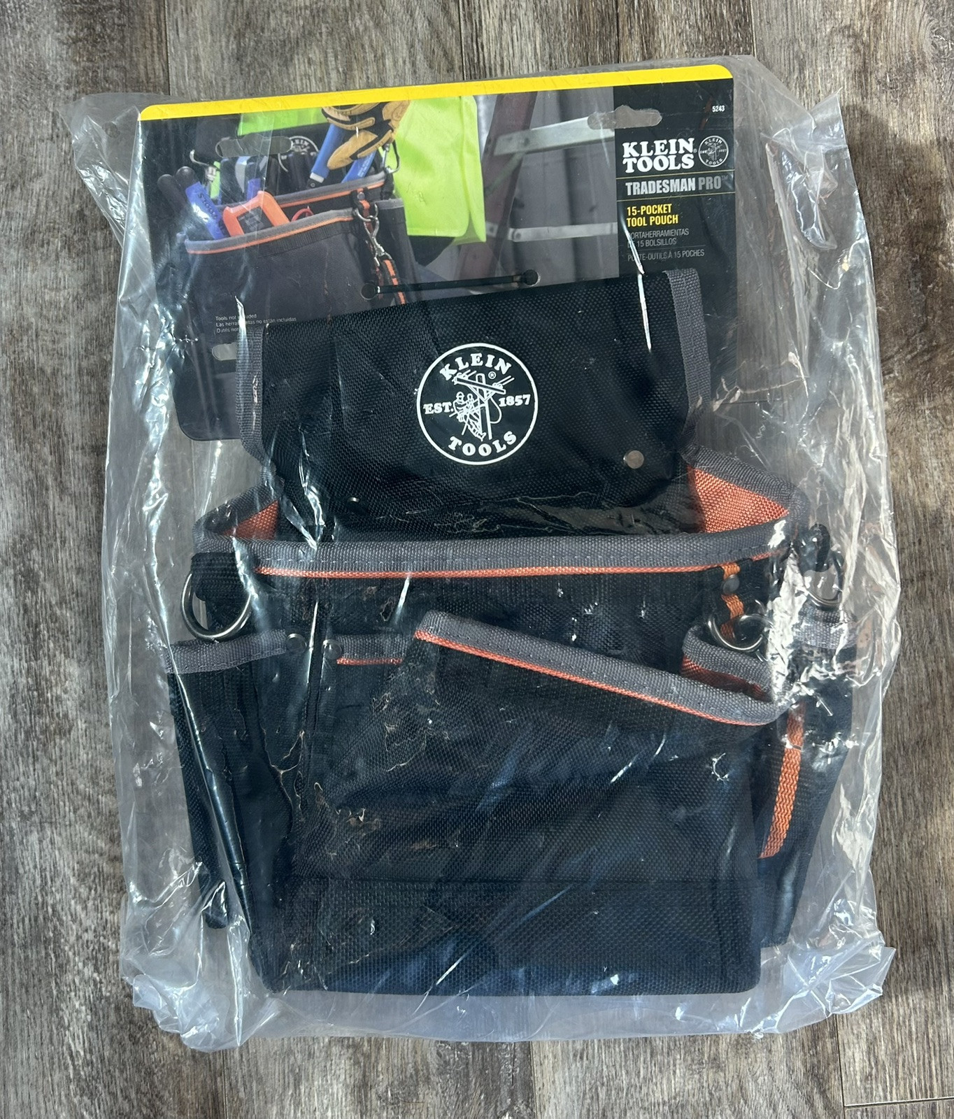 Klein Tools Tradesman Pro 15-Pocket Tool Pouch Holster in Black & Orange