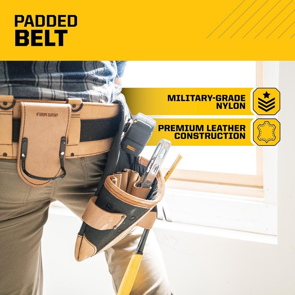 FIRM GRIP Build-A-Rig Padded Leather Tool Belt Size Small/Medium