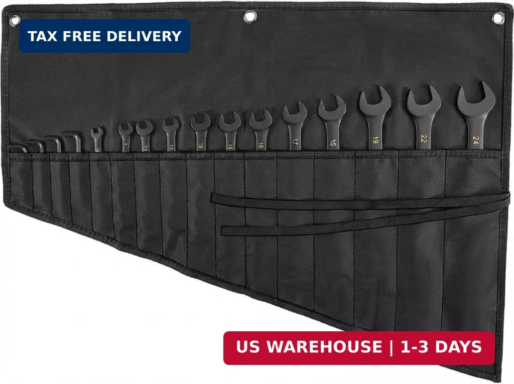 Wrench Roll Up Pouch – 16 Slot Heavy Duty Canvas Tool Organizer – Portable with