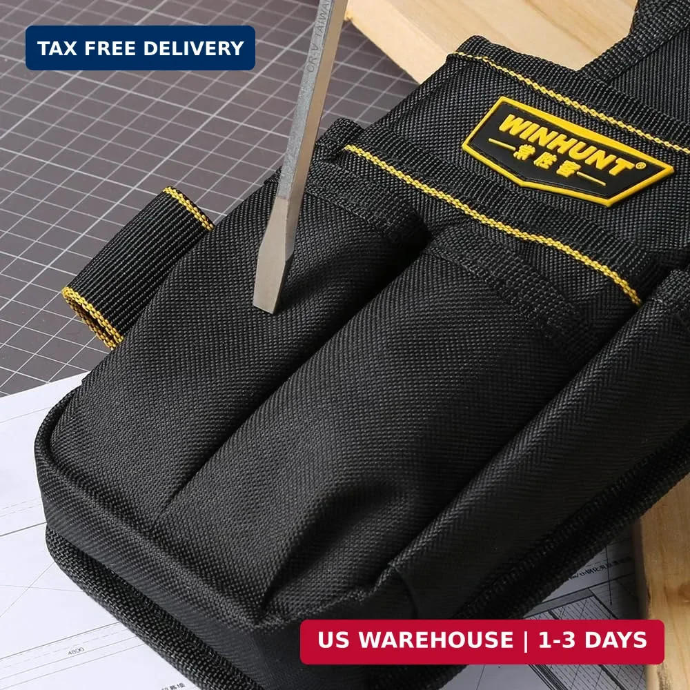 WINHUNT Tool Pouch with Belt, 600D Oxford Cloth, Electrician Tool Pouch 15 Pocke