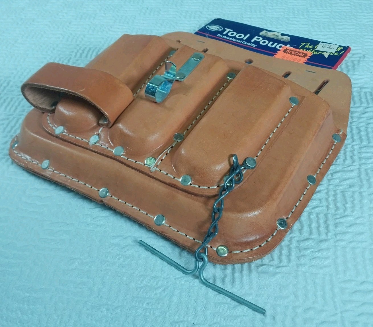 Vintage Nicholas 401 Tool Pouch Leather Carpenter Contractor