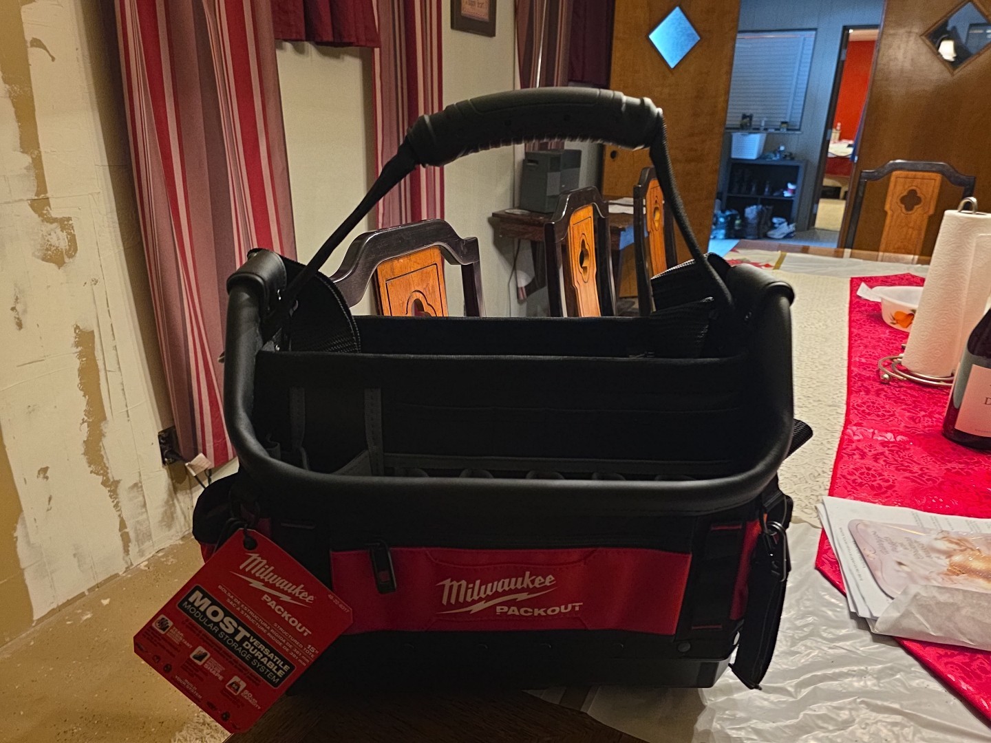 For Milwaukee 48-22-8317 Red 39 Pockets Zipper Rectangle Structured Tote